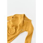 Set 4 piese: bluza, pantaloni, caciulita si manusi din bumbac organic si modal - Mustar, Baby Cosy (Marime: 0-3 Luni) JEMBC-CSYM24500-0