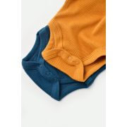 Set 2 body-uri bebe unisex din bumbac organic si modal - Bleumarin/Sofran, Baby Cosy (Marime: 0-3 Luni) JEMBC-CSYM11210-0