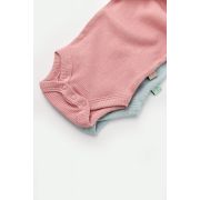 Set 2 body-uri bebe unisex din bumbac organic si modal - Mint/Rose, Baby Cosy (Marime: 0-3 Luni) JEMBC-CSYM11208-0