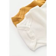 Set 2 body-uri bebe unisex din bumbac organic si modal - Mustar/Ecru, Baby Cosy (Marime: 6-9 luni) JEMBC-CSYM11209-6