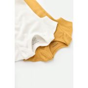 Set 2 body-uri bebe unisex din bumbac organic si modal - Mustar/Ecru, Baby Cosy (Marime: 9-12 luni) JEMBC-CSYM11209-9