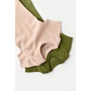 Set 2 body-uri bebe unisex din bumbac organic si modal - Verde/Blush, Baby Cosy (Marime: 9-12 luni) JEMBC-CSYM11212-9