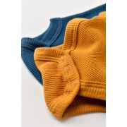 Set 2 body-uri cu maneca lunga bebe unisex din bumbac organic si modal - Bleumarin/Sofran, Baby Cosy (Marime: 0-3 Luni) JEMBC-CSYM11310-0
