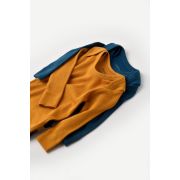 Set 2 body-uri cu maneca lunga bebe unisex din bumbac organic si modal - Bleumarin/Sofran, Baby Cosy (Marime: 3-6 Luni) JEMBC-CSYM11310-3