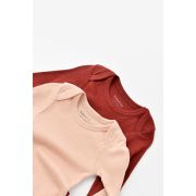 Set 2 body-uri cu maneca lunga bebe unisex din bumbac organic si modal - Caramiziu/Somon, Baby Cosy (Marime: 3-6 Luni) JEMBC-CSYM11313-3