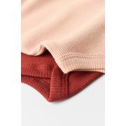 Set 2 body-uri cu maneca lunga bebe unisex din bumbac organic si modal - Caramiziu/Somon, Baby Cosy (Marime: 6-9 luni) JEMBC-CSYM11313-6