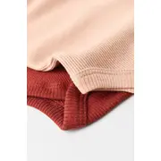 Set 2 body-uri cu maneca lunga bebe unisex din bumbac organic si modal - Caramiziu/Somon, Baby Cosy (Marime: 6-9 luni) JEMBC-CSYM11313-6