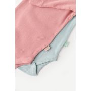 Set 2 body-uri cu maneca lunga bebe unisex din bumbac organic si modal - Mint/Rose, Baby Cosy (Marime: 9-12 luni) JEMBC-CSYM11308-9