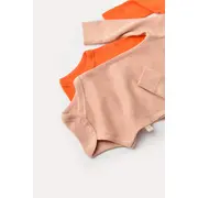 Set 2 body-uri cu maneca lunga bebe unisex din bumbac organic si modal - Rodie/Piersica, Baby Cosy (Marime: 9-12 luni) JEMBC-CSYM11314-9