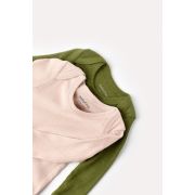 Set 2 body-uri cu maneca lunga bebe unisex din bumbac organic si modal - Verde/Blush, Baby Cosy (Marime: 12-18 Luni) JEMBC-CSYM11312-12