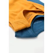 Set 2 body-uri fara maneci bebe unisex din bumbac organic si modal - Bleumarin/Sofran, Baby Cosy (Marime: 9-12 luni) JEMBC-CSYM11110-9