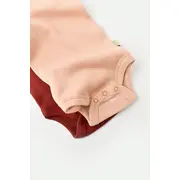 Set 2 body-uri fara maneci bebe unisex din bumbac organic si modal - Caramiziu/Somon, Baby Cosy (Marime: 12-18 Luni) JEMBC-CSYM11113-12