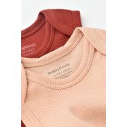 Set 2 body-uri fara maneci bebe unisex din bumbac organic si modal - Caramiziu/Somon, Baby Cosy (Marime: 18-24 Luni) JEMBC-CSYM11113-18