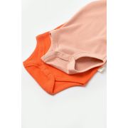 Set 2 body-uri fara maneci bebe unisex din bumbac organic si modal - Rodie/Piersica, Baby Cosy (Marime: 6-9 luni) JEMBC-CSYM11114-6