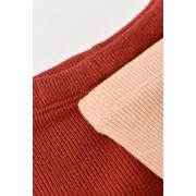 Set 2 pantaloni cu botosei bebe unisex din bumbac organic si modal - Caramiziu/Somon, Baby Cosy (Marime: 6-9 luni) JEMCSYM11605-6