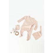 Set 4 piese: bluza, pantaloni, caciulita si manusi din bumbac organic si modal - Blush, Baby Cosy (Marime: 6-9 luni) JEMBC-CSYM24507-6