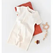 Salopeta cu panataloni scurti - 100% bumbac organic - Ecru, Baby Cosy (Marime: 6-9 luni) JEMBC-CSYW1014-6
