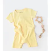 Salopeta cu panataloni scurti - 100% bumbac organic - Galben, Baby Cosy (Marime: 12-18 Luni) JEMBC-CSYW1016-12