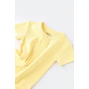Salopeta cu panataloni scurti - 100% bumbac organic - Galben, Baby Cosy (Marime: 12-18 Luni) JEMBC-CSYW1016-12