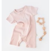 Salopeta cu panataloni scurti - 100% bumbac organic - Roz, Baby Cosy (Marime: 9-12 luni) JEMBC-CSYW1017-9