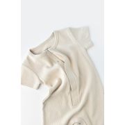 Salopeta cu panataloni scurti - 100% bumbac organic - Stone, Baby Cosy (Marime: 3-6 Luni) JEMBC-CSYW1012-3
