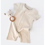 Salopeta cu panataloni scurti - 100% bumbac organic - Stone, Baby Cosy (Marime: 6-9 luni) JEMBC-CSYW1012-6