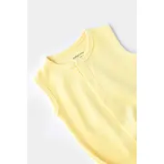 Salopeta fara maneci si panataloni scurti - 100% bumbac organic - Galben, Baby Cosy (Marime: 12-18 Luni) JEMBC-CSYW1010-12