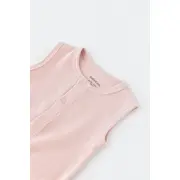 Salopeta fara maneci si panataloni scurti - 100% bumbac organic - Roz, Baby Cosy (Marime: 12-18 Luni) JEMBC-CSYW1011-12
