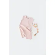 Salopeta fara maneci si panataloni scurti - 100% bumbac organic - Roz, Baby Cosy (Marime: 18-24 Luni) JEMBC-CSYW1011-18