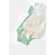Set 2 body-uri bebe unisex -100% bumbac organic - Mint/Stone, Baby Cosy (Marime: 18-24 Luni) JEMBC-CSYW1003-18