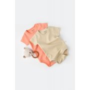 Set 2 body-uri bebe unisex -100% bumbac organic - Roz/Crem, Baby Cosy (Marime: 12-18 Luni) JEMBC-CSY3022-12