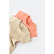 Set 2 body-uri bebe unisex -100% bumbac organic - Roz/Crem, Baby Cosy (Marime: 9-12 luni) JEMBC-CSY3022-9