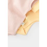 Set 2 body-uri fara maneci bebe unisex -100% bumbac organic - Galben/Roz, Baby Cosy (Marime: 9-12 luni) JEMBC-CSYW1002-9
