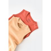 Set 2 body-uri fara maneci bebe unisex -100% bumbac organic - Mustar/ Scortisoara, Baby Cosy (Marime: 3-6 Luni) JEMBC-CSY3020-3