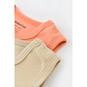 Set 2 body-uri fara maneci bebe unisex -100% bumbac organic - Roz/Crem, Baby Cosy (Marime: 3-6 Luni) JEMBC-CSY3019-3