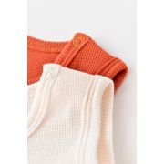 Set 2 body-uri fara maneci bebe unisex -100% bumbac organic -Scortisoara/Ecru, Baby Cosy (Marime: 9-12 luni) JEMBC-CSYW1001-9