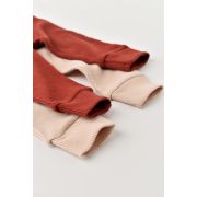 Set 2 pantaloni bebe unisex din bumbac organic si modal - Caramiziu/Somon, Baby Cosy (Marime: 18-24 Luni) JEMBC-CSYM11612-18