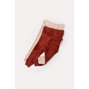 Set 2 pantaloni bebe unisex din bumbac organic si modal - Caramiziu/Somon, Baby Cosy (Marime: 6-9 luni) JEMBC-CSYM11612-6
