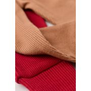 Set 2 pantaloni bebe unisex din bumbac organic si modal - Maro/Rosu, Baby Cosy (Marime: 3-6 Luni) JEMBC-CSYM11610-3
