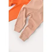 Set 2 pantaloni bebe unisex din bumbac organic si modal - Rodie/Piersica, Baby Cosy (Marime: 6-9 luni) JEMBC-CSYM11613-6