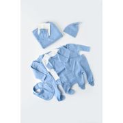 Set de 10 piese pentru nou nascut - 100% bumbac organic - Bleu, Baby Cosy JEMBC-CSY5107