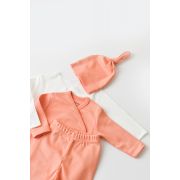 Set de 5 piese pentru nou nascut - 100% bumbac organic - Roz Piersica, Baby Cosy JEMBC-CSY5508