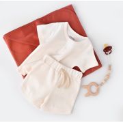 Set tricou cu panataloni scurti - 100% bumbac organic - Ecru, Baby Cosy (Marime: 9-12 luni) JEMBC-CSYW1020-9
