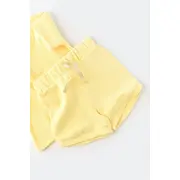 Set tricou cu panataloni scurti - 100% bumbac organic - Galben, Baby Cosy (Marime: 3-6 Luni) JEMBC-CSYW1022-3