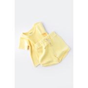 Set tricou cu panataloni scurti - 100% bumbac organic - Galben, Baby Cosy (Marime: 9-12 luni) JEMBC-CSYW1022-9