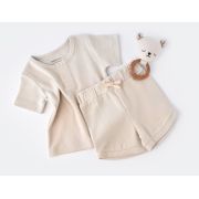 Set tricou cu panataloni scurti - 100% bumbac organic - Stone, Baby Cosy (Marime: 3-6 Luni) JEMBC-CSYW1018-3