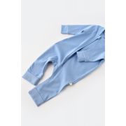 Salopeta cu fermoar cu maneca lunga si panataloni lungi - 100%bumbac organic - Bleu, (Marime: 18-24 Luni) JEMBC-CSY3037-18