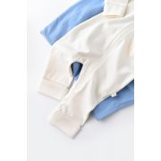 Salopeta cu fermoar cu maneca lunga si panataloni lungi - 100%bumbac organic - Ecru, Baby Cosy (Marime: 18-24 Luni) JEMBC-CSY3034-18
