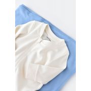 Salopeta cu fermoar cu maneca lunga si panataloni lungi - 100%bumbac organic - Ecru, Baby Cosy (Marime: 3-6 Luni) JEMBC-CSY3034-3