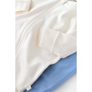 Salopeta cu fermoar cu maneca lunga si panataloni lungi - 100%bumbac organic - Ecru, Baby Cosy (Marime: 9-12 luni) JEMBC-CSY3034-9